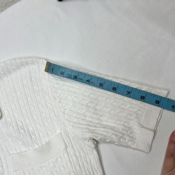 Staud Cecily Open-Back Cable-Knit Maxi Dress White Rainbow Eyelet Detail Medium - Picture 12 of 16